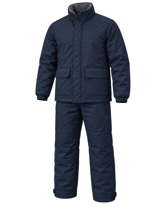 Traje para cuartos fríos. Uniforme. Chaqueta + pantalón · Sin cinta. Vista Frontal.